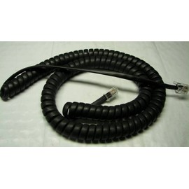 DIY-BizPhones 5-Pack Black 12 Ft Handset Cords Compatible with Mitel IP Phone 5000 5200 5300 6900 Series 5212 5224 5312 5324 5340 5360 Digium D40 D45 D50 D60 D62 D65 D70 Receiver Curly Coil Lot