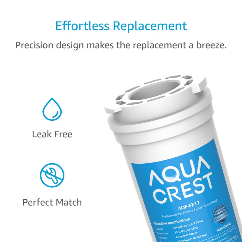 AQUA CREST 836848 Fridge Water Filter, Replacemen for Fisher &