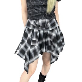 Wigo Figments Women's Faux Sleeve Illehem Skirt, Clothes, Street, Black, Free size