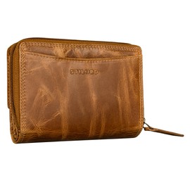 STILORD 'Jade' Women's Large RFID Wallet - Genuine Leather Trifold with Card Slots, Zip, Colour:Perugia - Brown