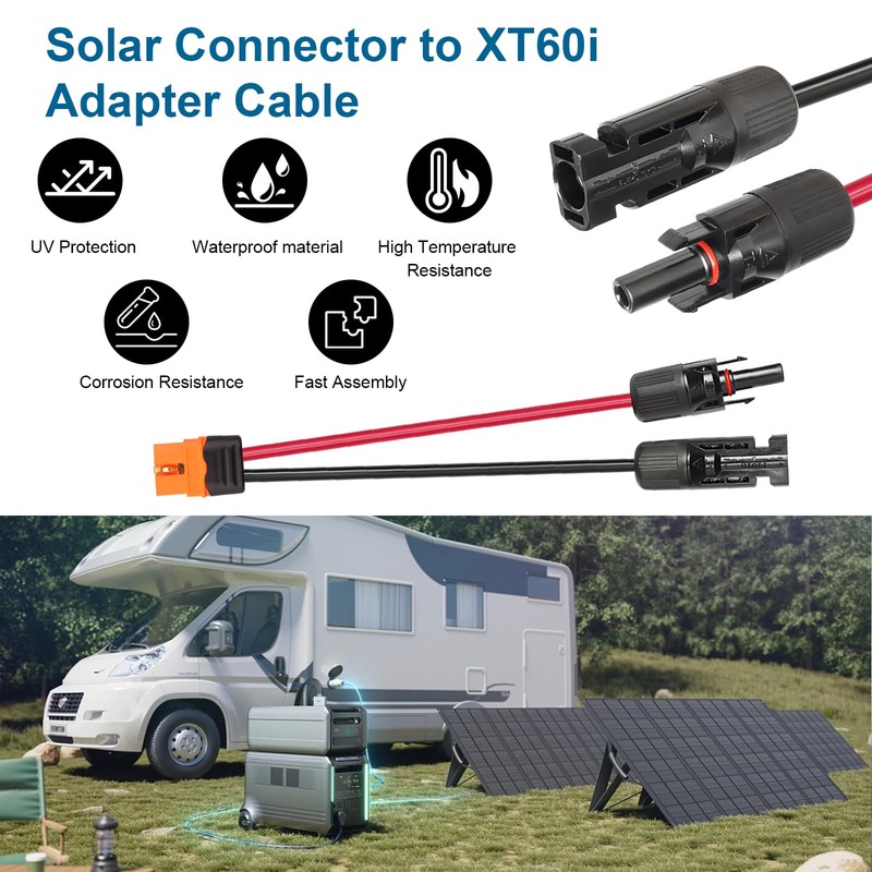 MOOKEERF Solar to XT60i Cable 10AWG 50FT Solar Panel to