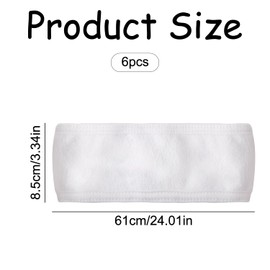 Bojueshaw 6pcs Spa Facial Headband,Adjustable Makeup Head Wraps,Microfibre Headband,Towel to Protect Hair and Head for Washing,Baths and Sport