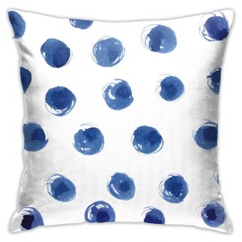 VARUN Dots Throw Pillow Covers Blue Irregular Polka Dots Beautiful Pattern on White Background Square Pillowcases for Home Decor Sofa Car Bedroom Pillow case 18x18inch