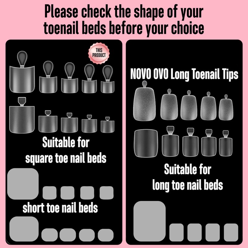 NOVO OVO Halloween Short Toe Nail Tips, Press On with