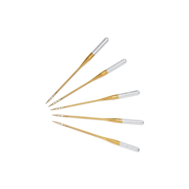 Prym Sewing Machine Needle Gold Embroidery 75+90, Silver, One Size