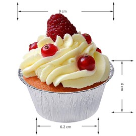 Large Aluminum Muffin Cases (9 cm), 150 Pcs Disposable Aluminum Foil Trays Muffin Cases, 130ml Egg Tart Mold Suitable for Cupcake, Egg Tart, Creme Brulee, Souffle