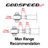 Godspeed AK-205 Adjustable Toe Rear Trailing Arms, Spherical Bearings, Set