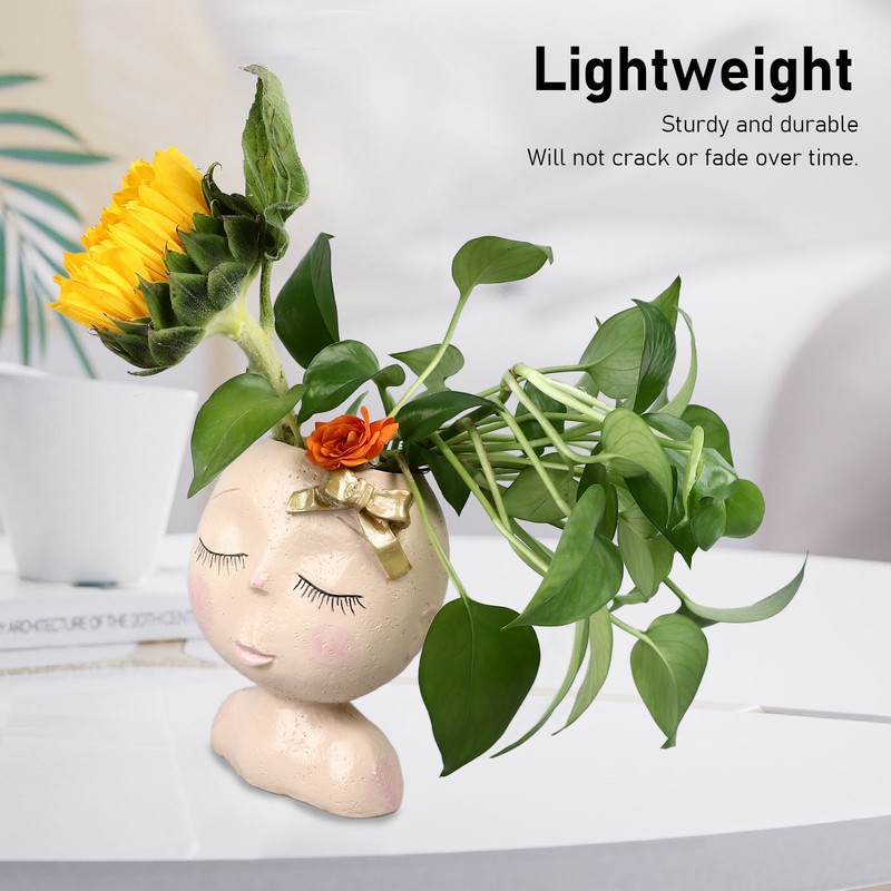 Face Flower Pot Head Planter Pots Resin Succulent Planter with