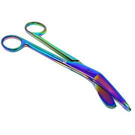 Titanium Coated Multi Rainbow Color Lister Bandage Scissors Shears 7.25" (18.4cm) (Pack of 10)