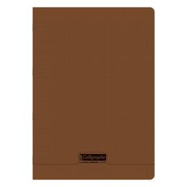 Clairefontaine 18631C - Calligraphe notebook ideal for school, stapled, DIN A4, 21 x 29.7 cm, 24 sheets, French ruling, 90 g, brown, 1 piece
