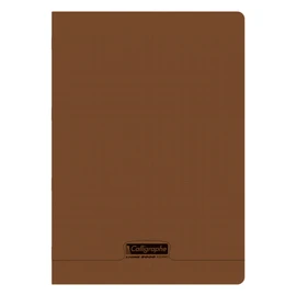 Clairefontaine 18631C - Calligraphe notebook ideal for school, stapled, DIN A4, 21 x 29.7 cm, 24 sheets, French ruling, 90 g, brown, 1 piece