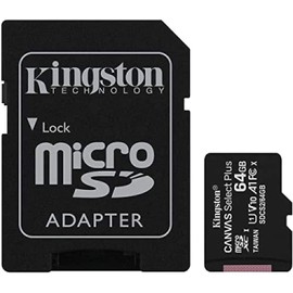 Kingston Canvas Select Plus microSD Card SDCS2/64 GB Class 10 (SD Adapter Included)