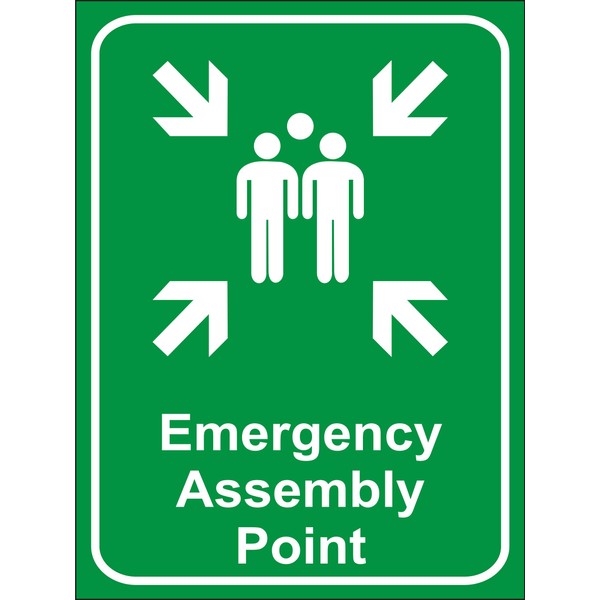 eSplanade Emergency Assembly Point Sign Sticker Decal - Easy to