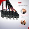 Nilight 16AWG 14AWG 12AWG LED Light Bar Wiring Harness 5Gang