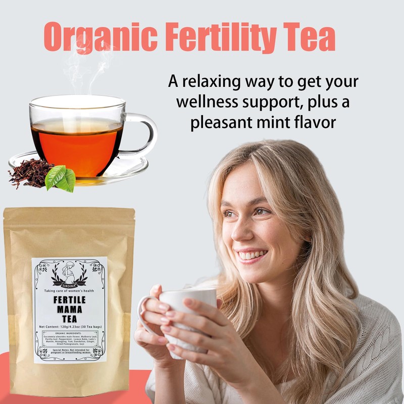 Fertile Mama Tea - Organic Fertility Tea for Women, 4.23oz/30