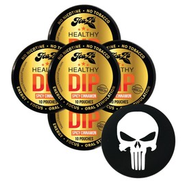 TeaZa Herbal Pouch Cinnamon 5 Cans with DC Crafts Nation Skin Can Cover - Skull