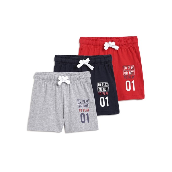 Chicco Boys' Cotton Shorts Set (Pack of 3), red