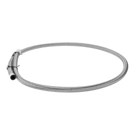 INFINAUTO AN6 Fuel Line Hose 4.5ft 1/3"ID Fuel Hose 5/9"OD for Car CPE Rubber Stainless Steel Braided Vacuum Hose Silver Tone