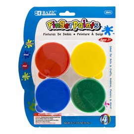 BAZIC PRODUCTS Finger Paint Set Assorted Color 160ml, Non Toxic Painting Fun Art Supplies, DIY Craft Activity for s at School Home Age 3+ (4/Pack), 1-Pack