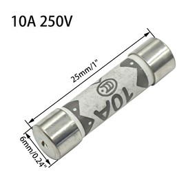 Hxchen 10A 250V Ceramic Fuse 6x25mm Cartridge Fast Blow Tube for Power Strip Experiment Circuit Appliance Repair - (10 Pcs)