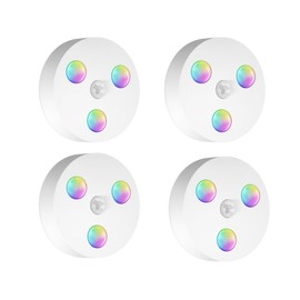 TSINGREE Motion Sensor Night Lights,USB Rechargeable,8 Colors Set, Atmosphere Decoration Light, Wireless Stick On Under Counter Lights for Wine Cabinet，Kitchen, Bathroom, Stairway,Closet (4 Pack)