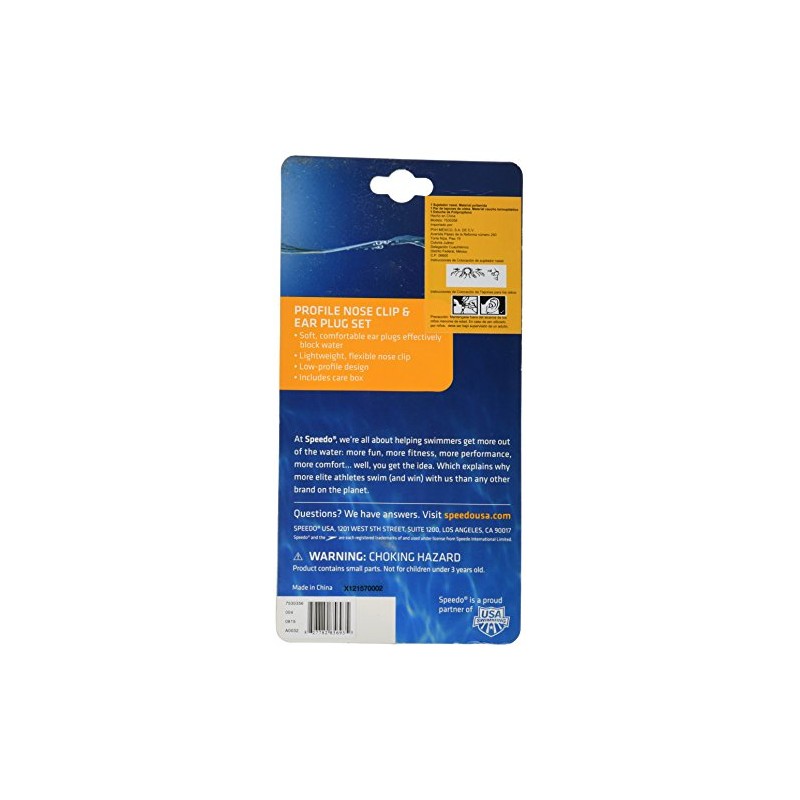 Speedo Set Ear Plugs Nose Clip, Blue, Pequeño
