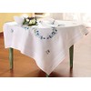 DECO-LINE Forget-ME-NOT 80X80CM Printed Tablecloth Embroidery KIT, White