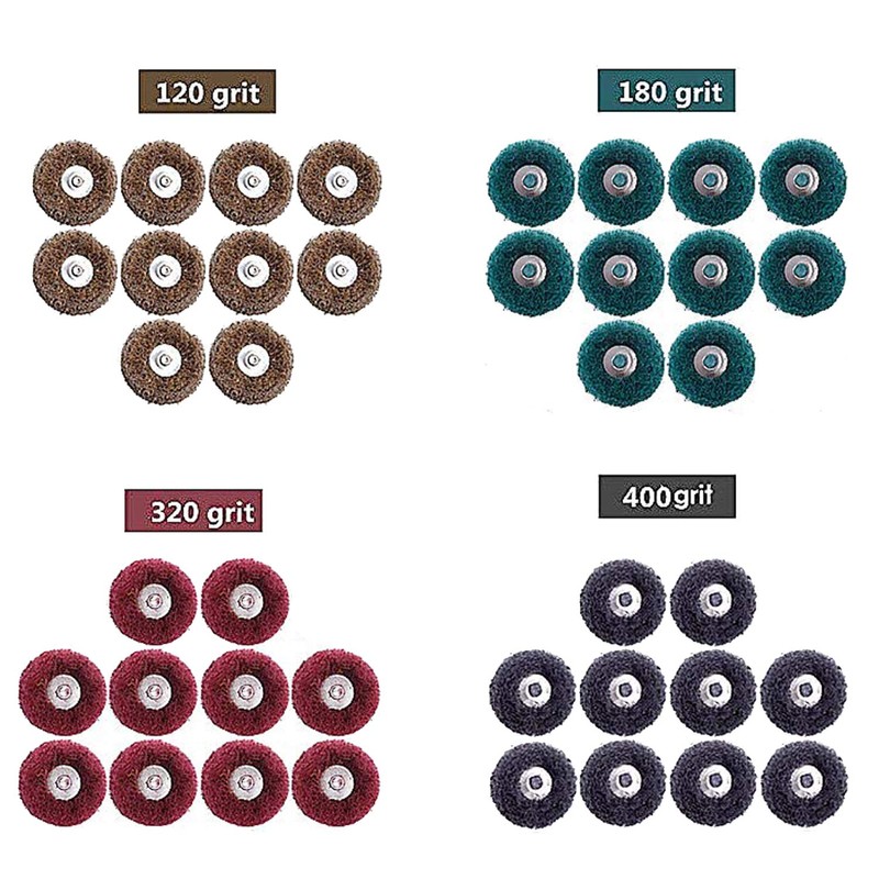 40 Pieces Abrasive Wheels, 1" (25mm) Abrasive Buffing Polishing Wheels