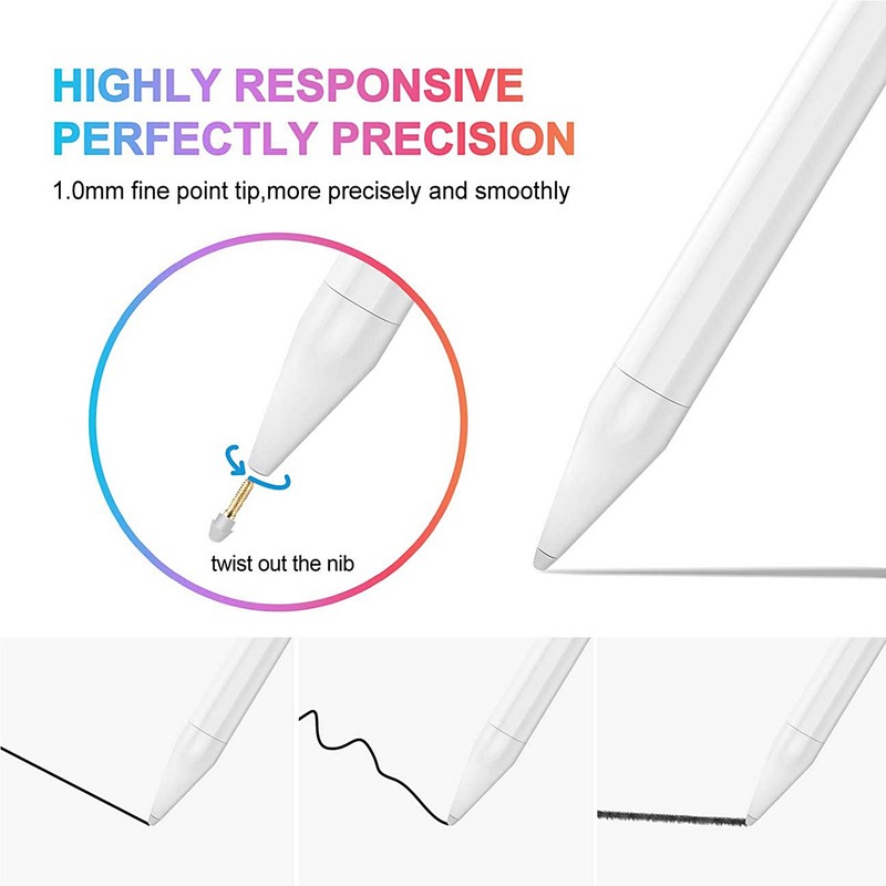 Active Capacitive Pen Stylus Pen Silicone Tip Palm Rejection Sensitive