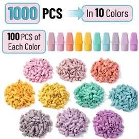 Mr. Pen- Pencil Erasers Toppers, 1000 Pack, Colorful, Latex Free, No Smudge, Mr Pen Erasers for Pencils