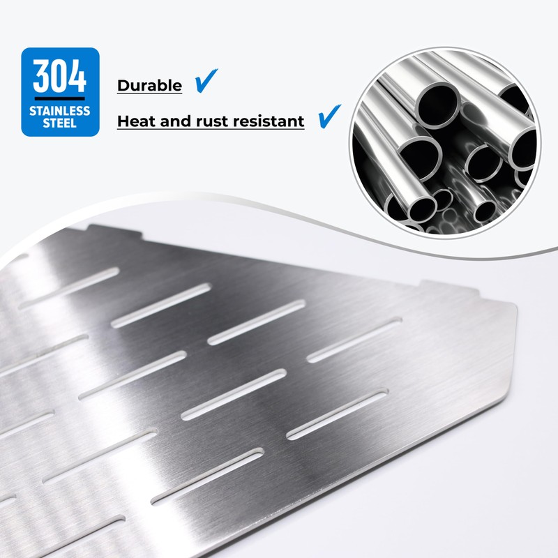 FerdY 2-Pack 10" Brushed Nickel Recessed Corner Shower Shelf, for