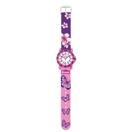 SCOUT Girls' Analogue Quartz Watch with Fabric Strap 280375013, Purple, pink., Ribbon
