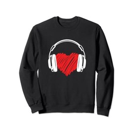 Valentines Day Heart Music Love Hip Hop Headphones Gift Sweatshirt