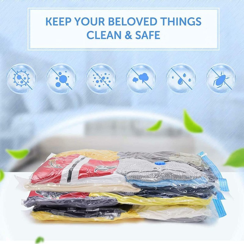 Pack of 3 Strong Vacuum Storage Space Savings Bags Reusable