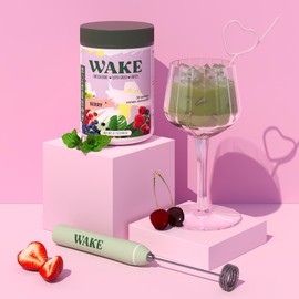 NATURALIME Wake Super Greens Prebiotics, Acai Berry & Camu Camu (Berry)