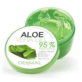 DERMAL Aloe Vera Gel 95% 300ml (10.56 fl.oz.) - Great for Face, Hair, Sunburn Relief, Acne, Razor Bumps, Psoriasis, Eczema, Dry Skin Hydration, Paraben Free