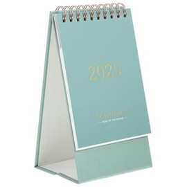 NUOBESTY Mini Desk Calendar Standing Flip 2024-2025 Pocket Calendar 18-Month Diary for Office School 2024. 07-2025. 12 Green