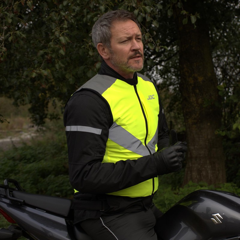 JDC Motorcycle Hi Vis Vest High Visibility Zipper Safety Reflective