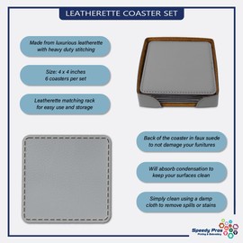 Style In Print Leather Engraved Drink Coaster Set of 6 I Miss You like I Miss Recess A Inspiration & Motivation Housewarming Gifts Grey, Gray, LCOST_KEVD243_G