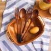 OUNONA Cutlery Set, Spoon, Fork with Spoon, Wooden, Portable Tableware,