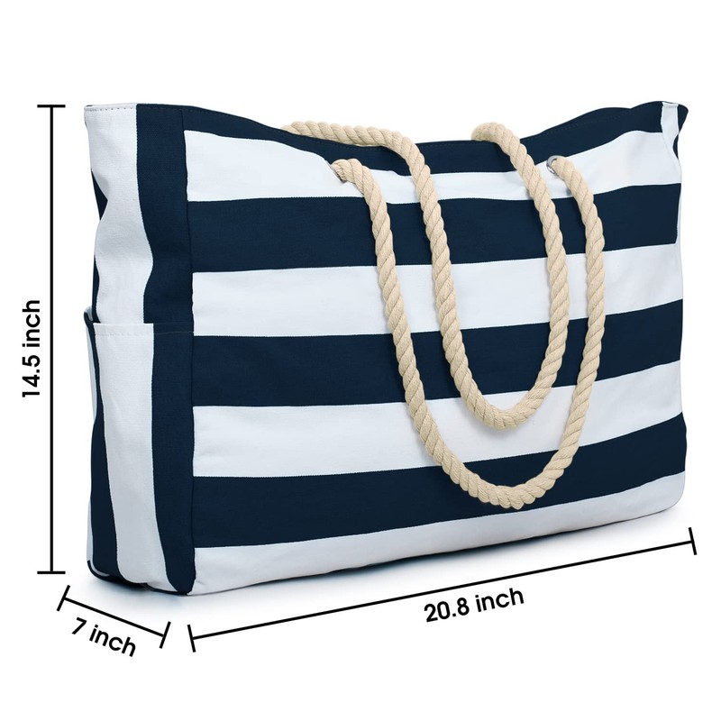 Bolsas de playa para mujer, bolsa grande impermeable con cierre,