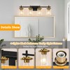 Spiglamm 4-Lights Black and Gold Bathroom Vanity Light, Modern Bathroom