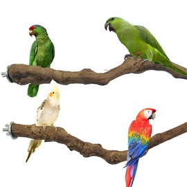 Allazone 2 PCS Natural Grape Stick Fork Bird Perch Bird Standing Stick Chewing Bird Toys Natural Grapevine Bird Cage Perch for Parrot Cages Toy for Cockatiels, Parakeets, Finches