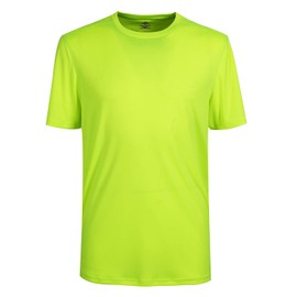 Corna Cool Dry Mens Big and Tall Florescent Performance T Shirts Pack-Crew Neck HI VIZ Yellow-S