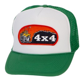 Offroad 4x4 Life Hat - Overland Rock Crawler Cap, White/Green
