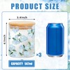 JarThenaAMCS 3Pcs Hydrangea Glass Storage Jars with Airtight Lid Blue