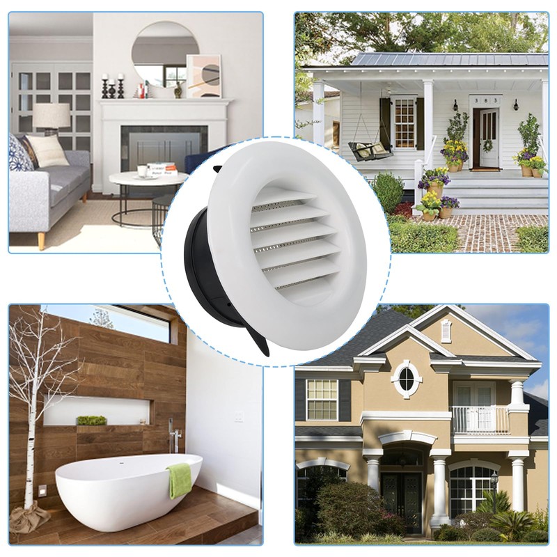 4 Inch Soffit Exhaust Vent Cover Kit Built-in Fly Screen