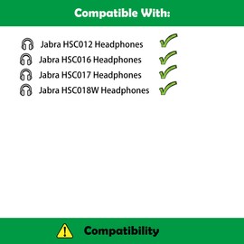 ACCOUTA Prime Ersatz-Ohrpolster kompatibel mit Jabra HSC012 HSC016 HSC017 HSC018W Kopfhörer-Ohrpolster mit weichem Proteinleder/Memory-Schaum