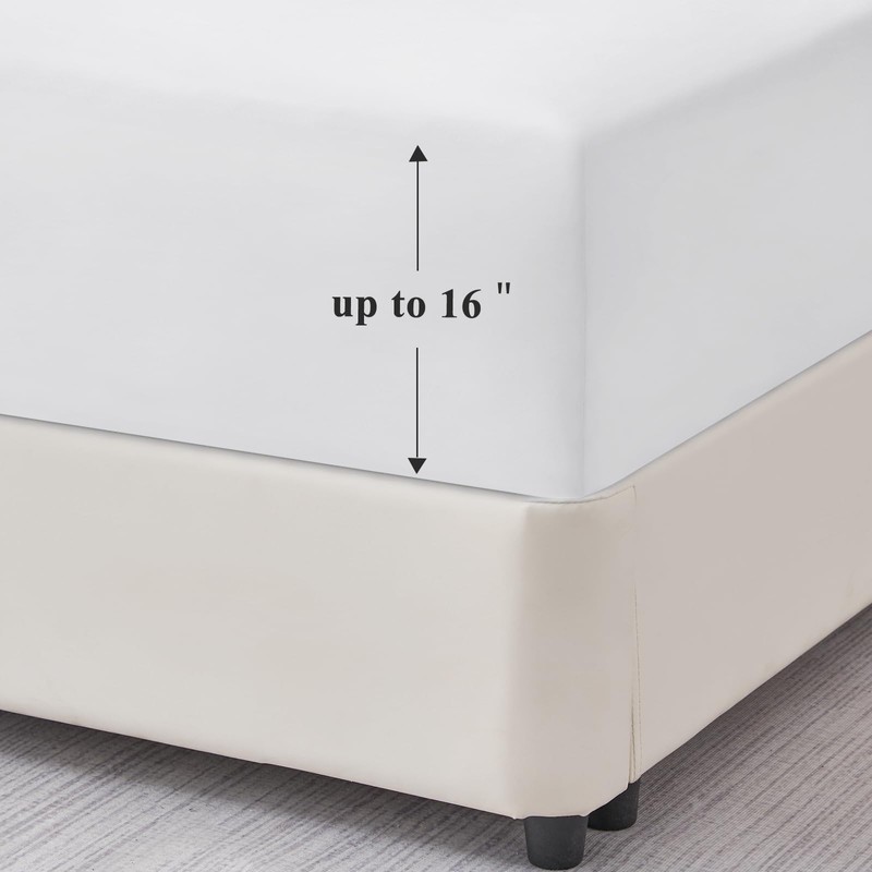 Aisbo Double Fitted Sheet White - Extra Deep Pocket Bed