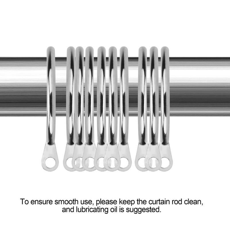 iCatchy Silver Curtain Rings Metal Curtain Hanging Rings For Pole